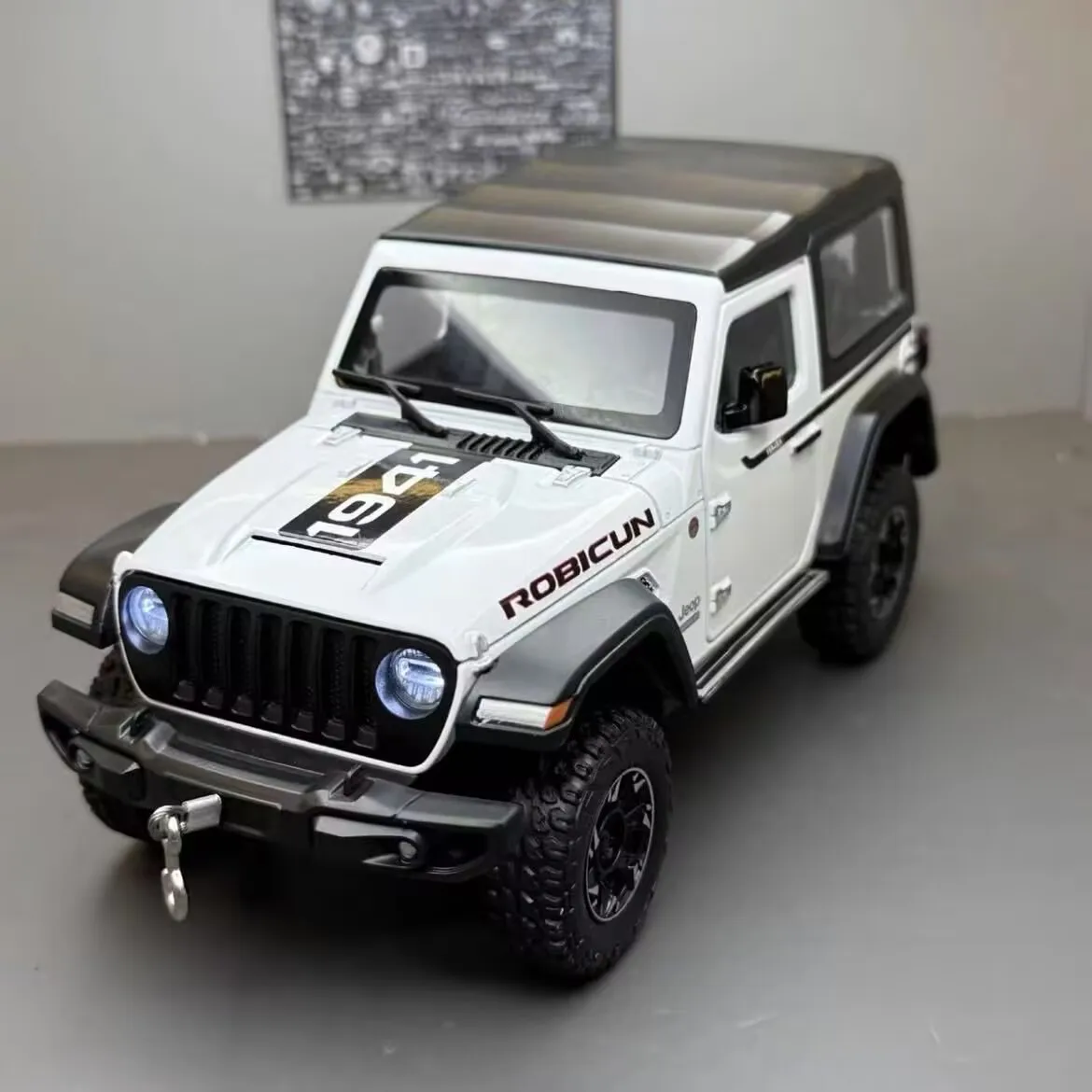 1:24 Jeeps Wrangler Rubicon Legering Model Auto Diecasts Metalen Terreinwagens Auto Model Simulatie Geluid en Licht Kinderen speelgoed Gift