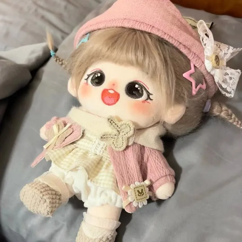 20cm lalka Kawaii zamsz bawełna idolka wypchana Super gwiazda figurka lalki bez atrybutu Lili bawełniana lalka może zmienić ubranie prezent dla dzieci