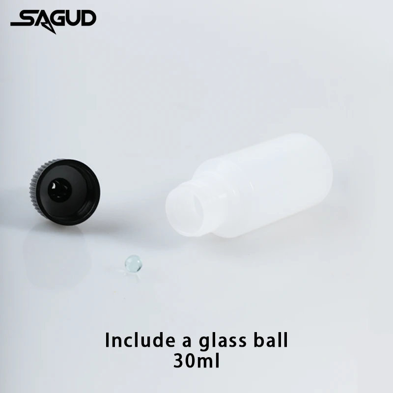 SAGUD Airbrush Empty Plastic Jar Bottles Pack of 10PCS SD-06P(SD-P-3010) with 30° Angle Adaptor Lid Fits Siphon Feed Airbrushes