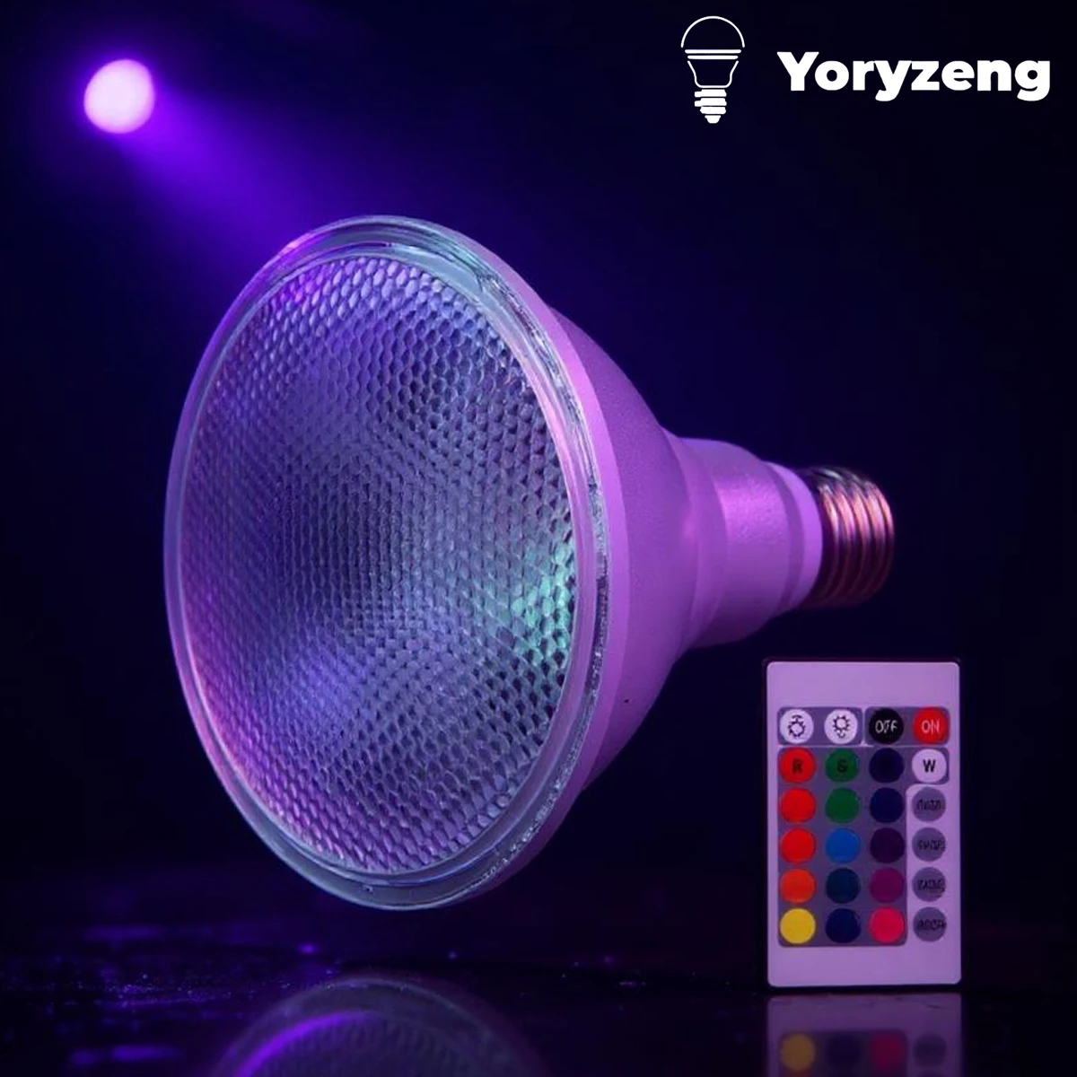 Dimmable E27 15W 25W RGB Par30 Par38 Lamp 220v Luminaire Led With remote Par 85-265v Lamps Decorative Lighting Bulb Bright Super