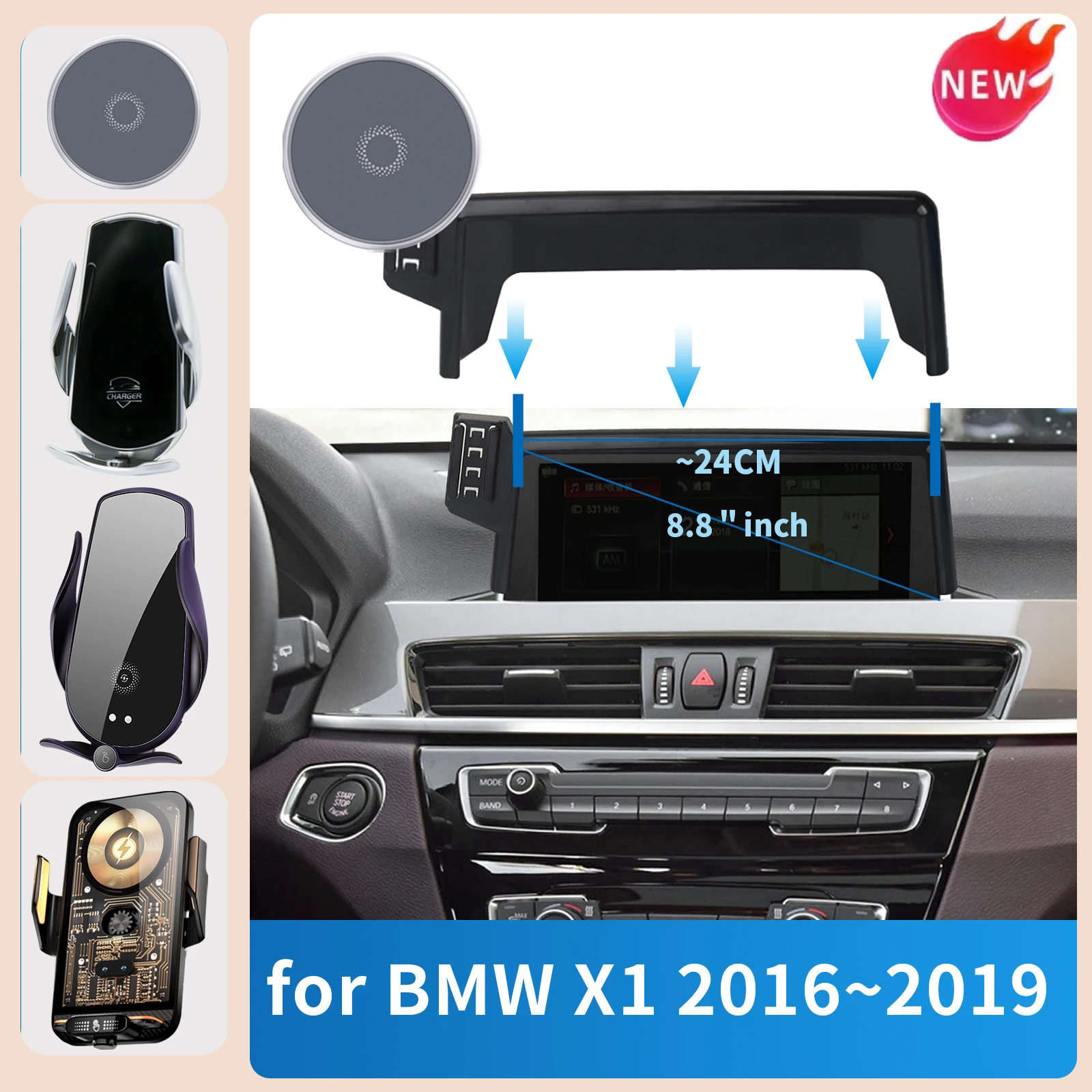 for BMW X1 2016~2019 F48 (8.8in) Mount Dedicated Base In Car Mobile Support Portable Navigation Phone Holder