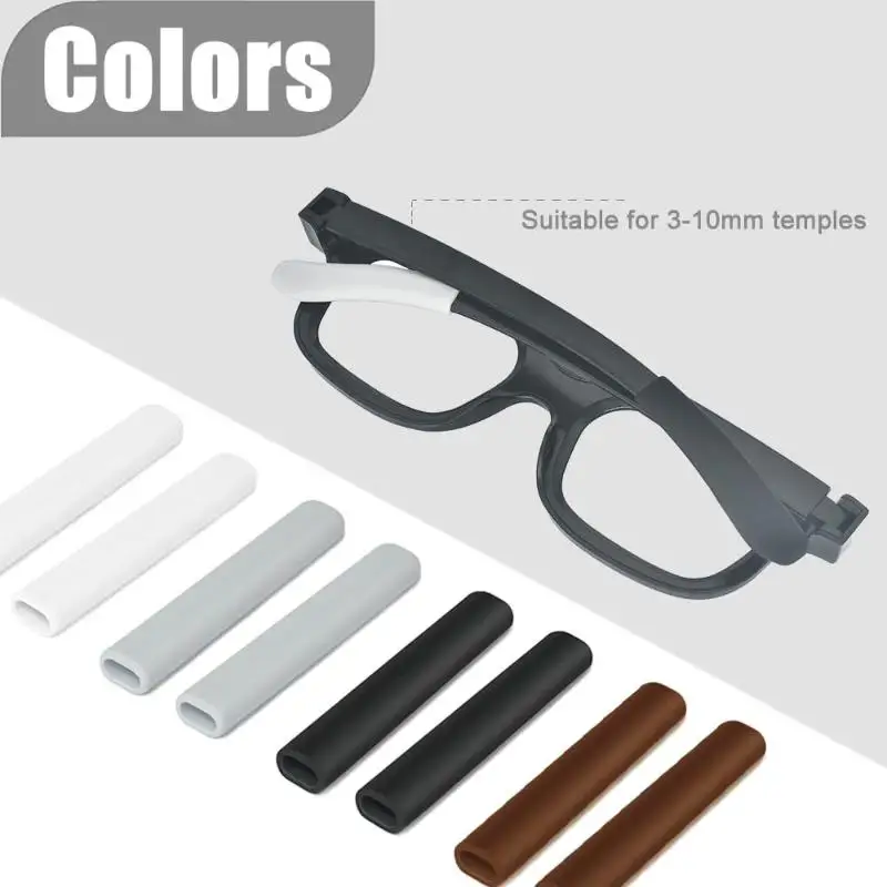 New 2 Pairs Anti-Slip Eyeglass End Temple Tips Silicone Frame Leg Glasses Retainer Cushion Ear Sock Sleeve Comfort Eyewear