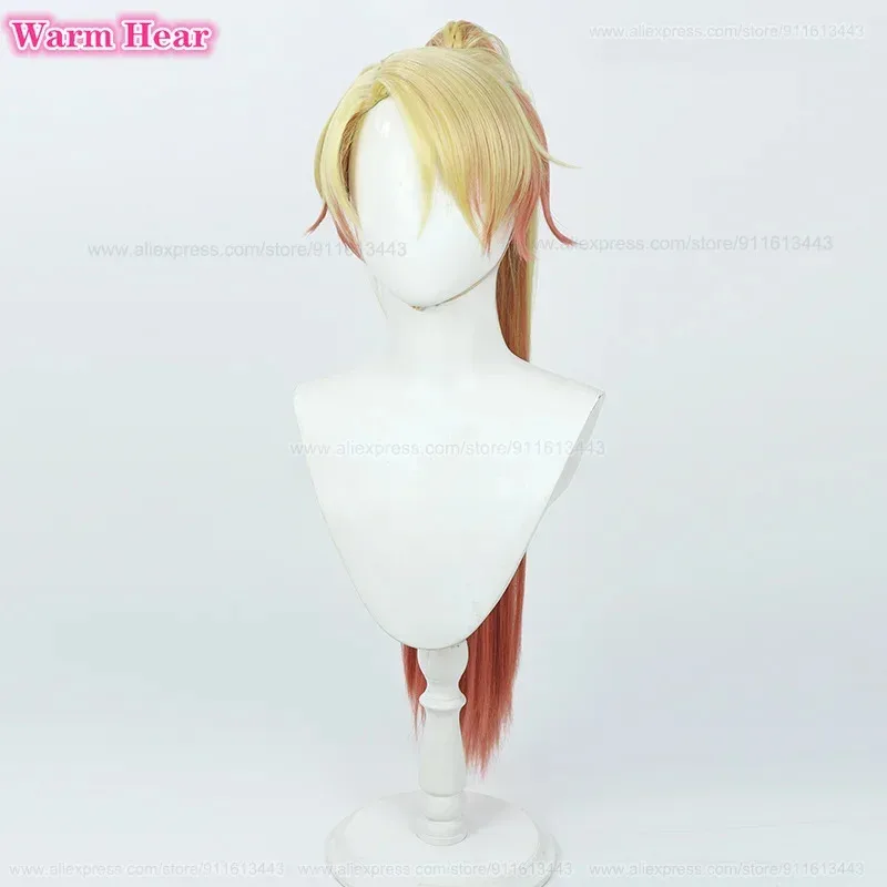 95cm Long Tenma Tsukasa Synthetic Hair Anime Yellow Orange Gradient Ponytail Clip Cosplay Anime Wig Heat Resistant Fibre Wigs