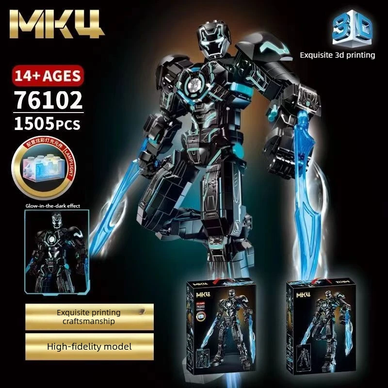 

Superheroes Robot Blocks Figures Iron Man MK50 Mecha MOC Building Toys Festival Gifts Boys Kids Adult 1500+pcs Cool Ornament