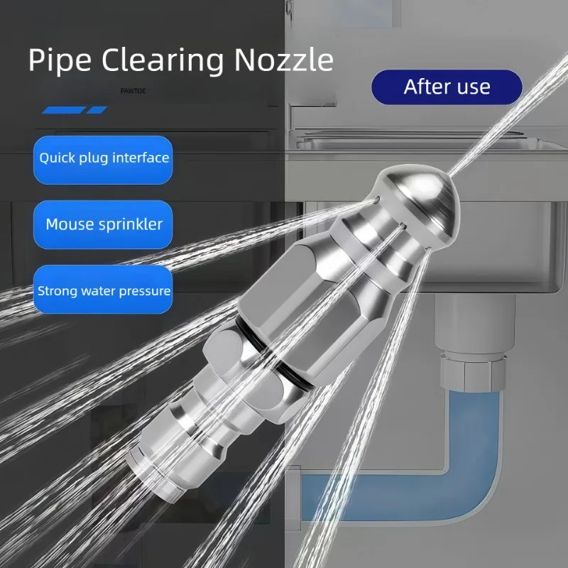 Water Jet High Pressure Sprayer Nozzle Clean Sewer 1/4