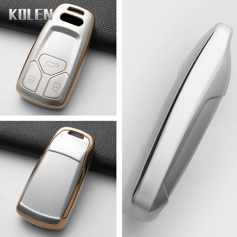 Mode TPU voiture télécommande clé housse coque pour Audi A4 A4L A5 Q5 Q7 TT TTS 8S B9 clé protecteur Fob porte-clés accessoires sans clé