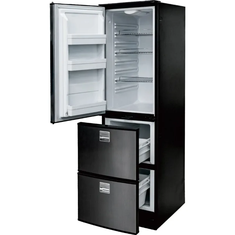 148L 12V Compressor RV Boat Refrigerator With Double Drawer Vehicle Marine Cooler Storage Equipment