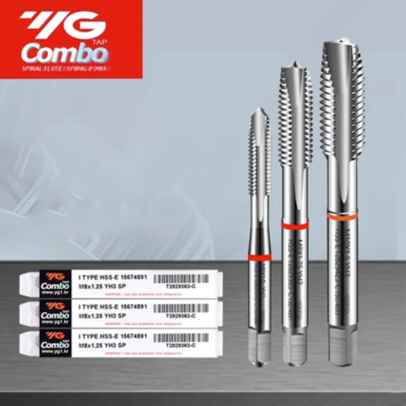 Korea YG T2829 Red Ring Spiral Pointed Tap M22 M24 M25 M26 M27 M28 M30 M32 -M42 Machine Thread Taps For Aluminum stainless steel