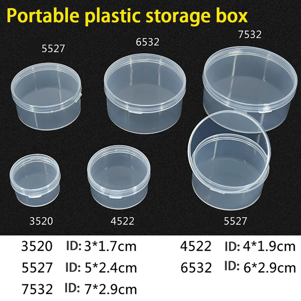 4-50Pcs Food-grade PP Plastic Transparent Box Round Sealed Storage Box Round Covered Product Packaging Box