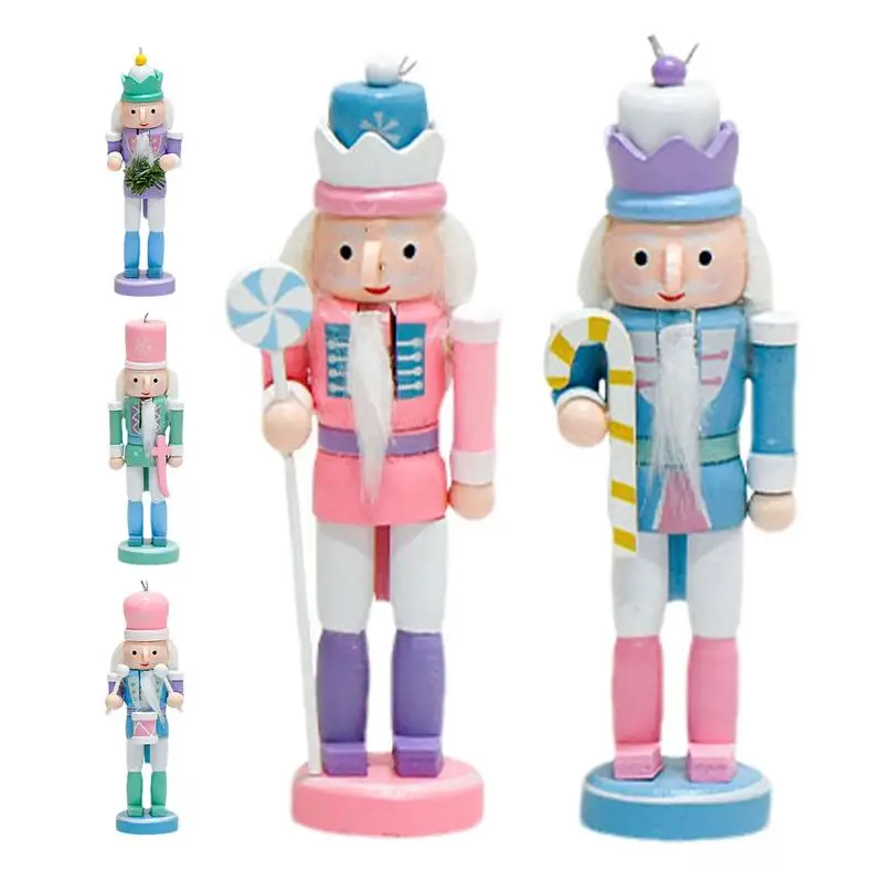 

Деревянная фигурка Щелкунчика, деревянный набор из 5 щелкунчиков Санта-Клауса, ярких цветов, 5 дюймов, рождественские фигурки, Щелкунчик, кукла-солдат