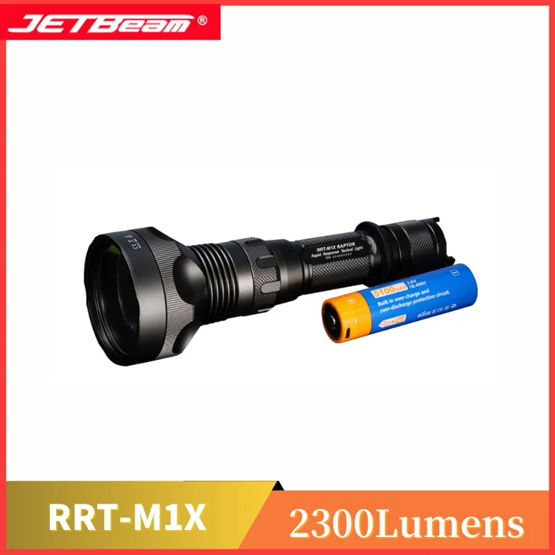 

JETBeam RRT-M1X WP-T2 Laser LED Max.2300m Range Flashlight for Exploring Hiking with 21700 Battery And Tail Cap Tactical Switch