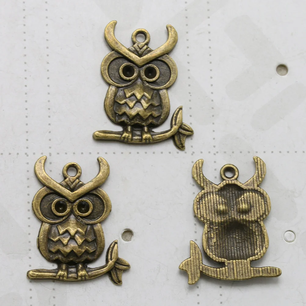 20pcs Alloy Owl Shape Pendants Charms DIY Jewelry Making Accessory for Necklace Bracelet (Bronze) alloy pendant charm