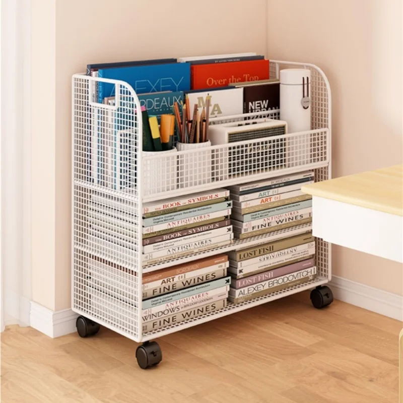 Under The Desk Storage Cabinet Portable bookshelf Children's Picture Book Shelf with Wheels Simple pushcart Pratical New
