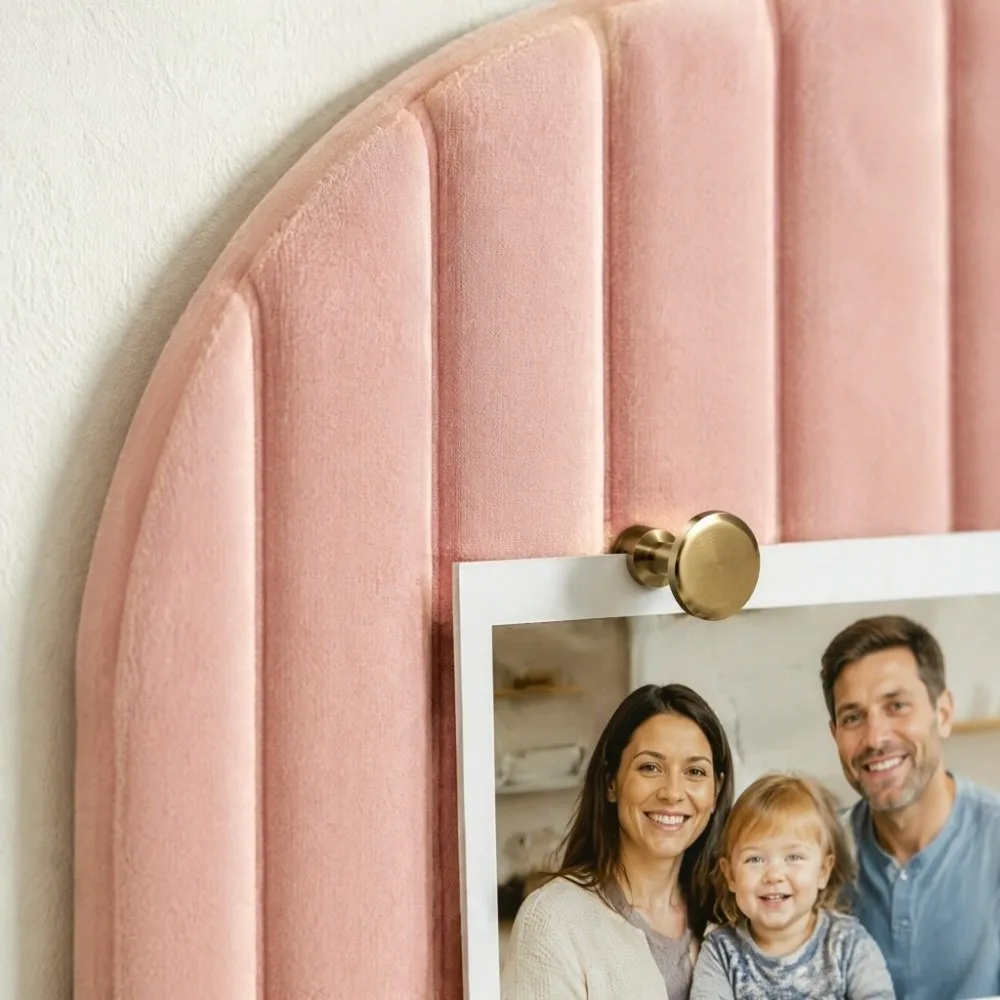 6 Pack 23.6x35.4in Felt Bulletin Board Residue-Free Adhesive Noise Reducing Arched Notice Board Pink Cork Board Alternative