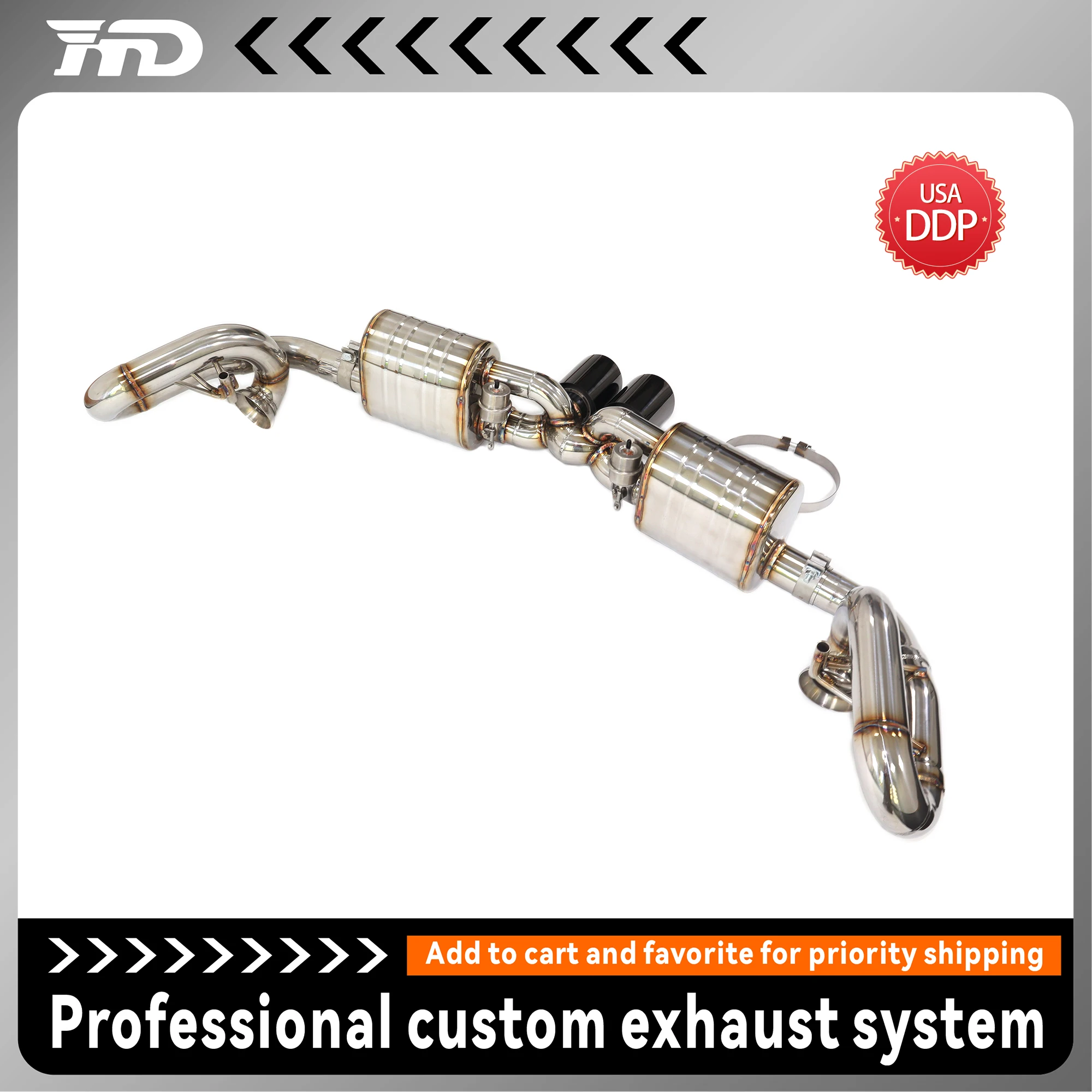 

for Porsche 911 991 GT3 Exhaust Valved Stainless Steel catBack Muffler System with Sound Switch Remote Control Sport Exhaust
