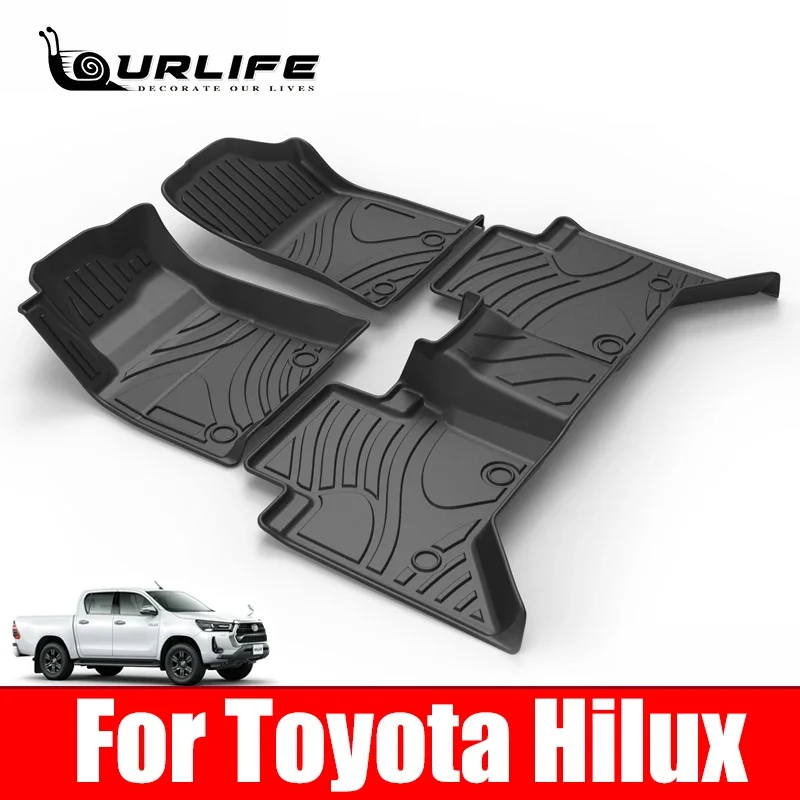 

Car Floor Mats for Toyota HILUX 2015 2016 2017 2018 2019 2020 Left Right Rudde TPE Custom Auto Foot Pads Accessories