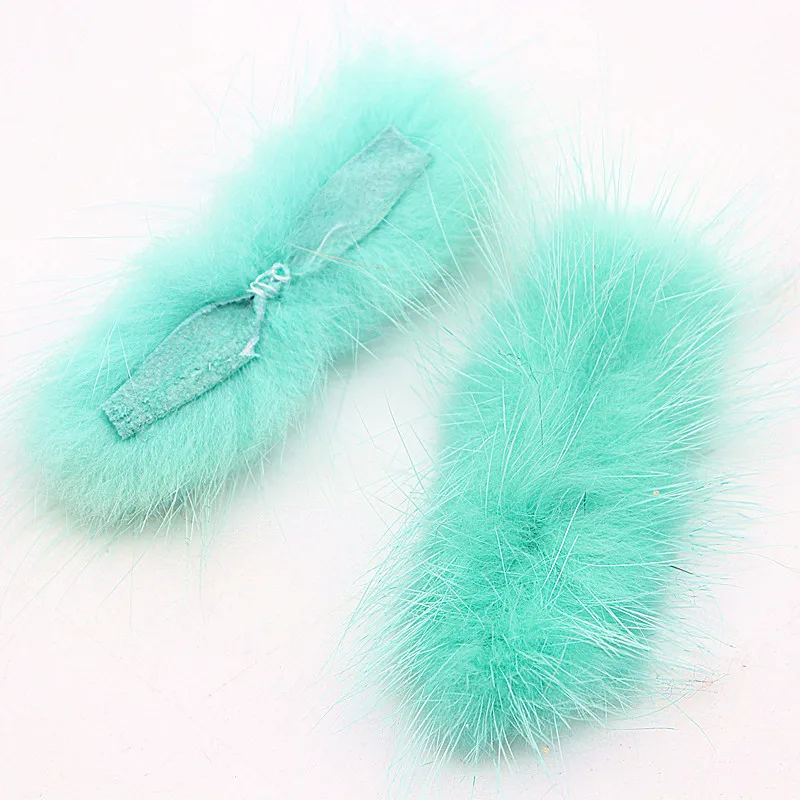 Bowknot Mink Fur Pompoms 28mm*68mm Fluffy Soft Pompones Diy Pompons Keychain Hair Decor Sewing Craft Supplies Gift Wholesale