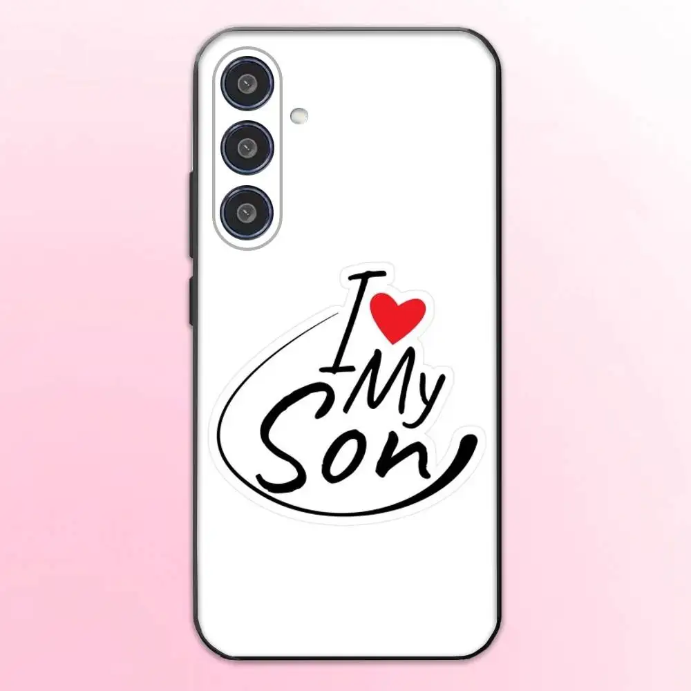 I Love My Family telefoonhoesje voor Samsung Galaxy A73,A72,A71,A70,A53,A52,A51,Anderen Soft Black Shell