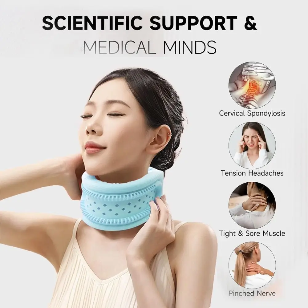 

Soft Breathable Neck Brace Adjustable Hollowing Out Neck Traction Device Ice Silk Cervical Pressure Relief Cervical Collar
