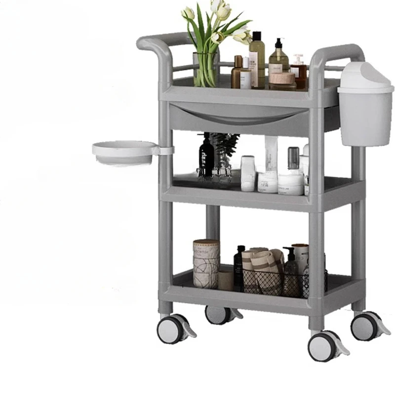 

Makeup Tool Salon Trolley Cosmetic Cart Storage Rolling Salon Trolley Medical Luxury