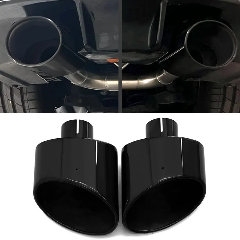 2 teile/los 304 Edelstahl Universal Auto Auspuff Endrohr 180mm Outlet Gerollt Oval Schräg Schalldämpfer Endrohr Für Auto autos