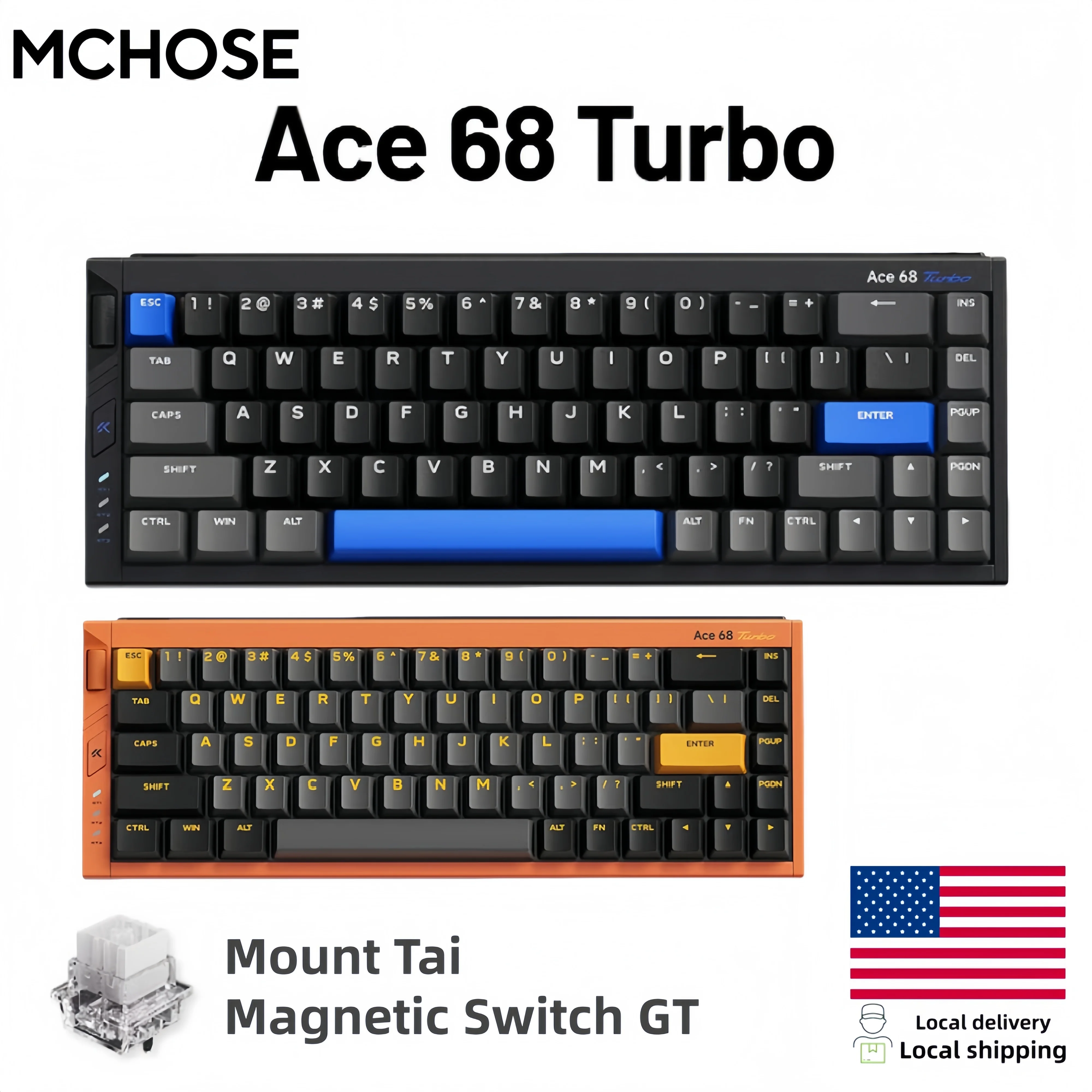 MCHOSE Ace68 Turbo 16k wired Magnetic Switch Keyboard Aluminium Alloy 0.001mm E-Sports Ergonomics Low Delay Gamer Keyboards