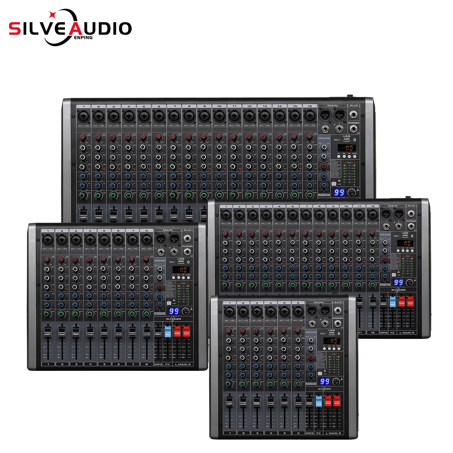 GAX-QQ12 Professional Audio Dj Mixer with Aux Audio Console Mixer for Stage performance