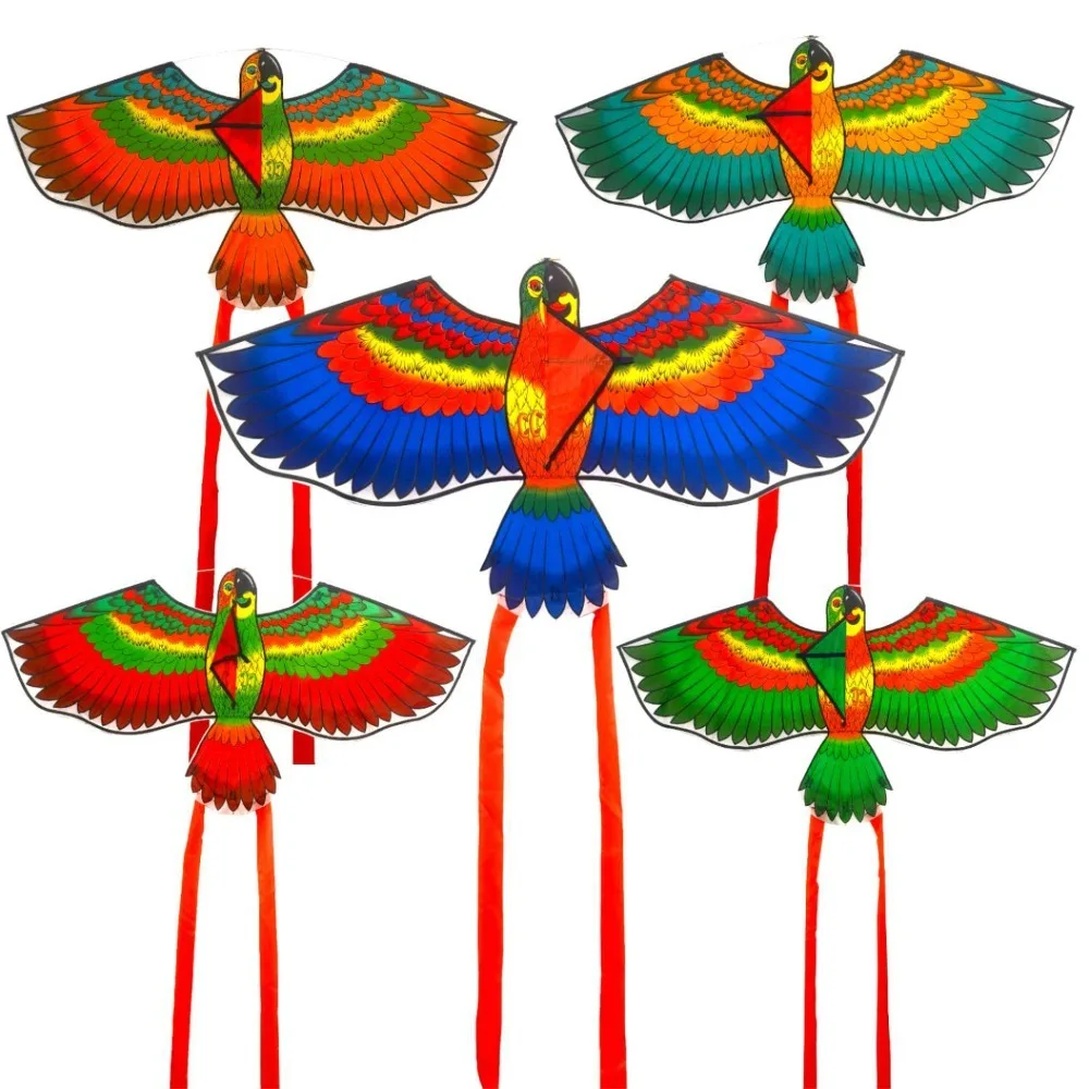 طائرة ورقية كرتونية للحيوانات ، طائرات ورقية كبيرة ، ذيل طويل ، رياضة ممتعة في الهواء الطلق مع خط ، ألعاب ببغاء قوس قزح للأطفال ، جديدة