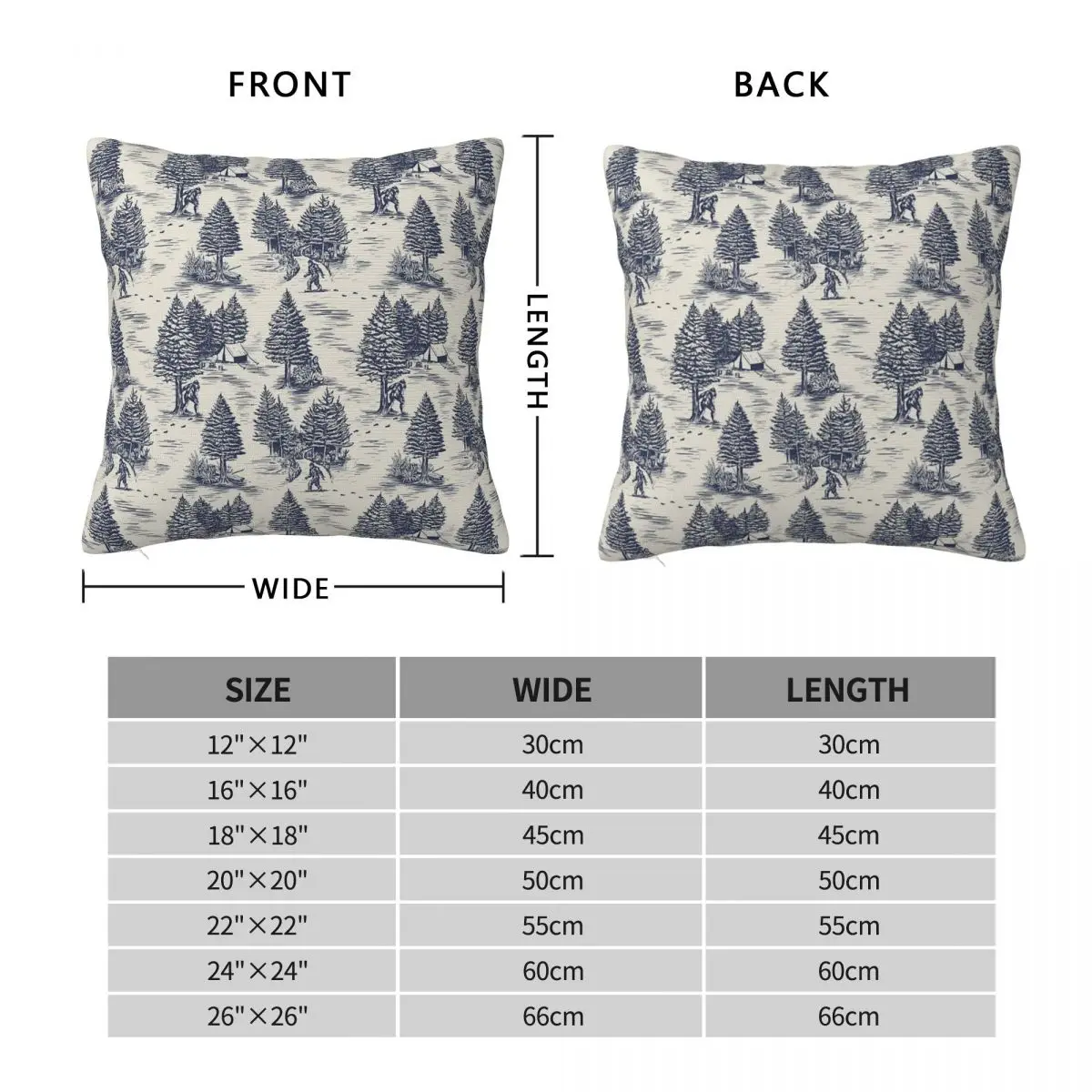 Bigfoot Sasquatch Toile De Jouy Square Pillowcase Polyester Linen Velvet Creative Throw Pillow Case Bed Cushion Cover Wholesale