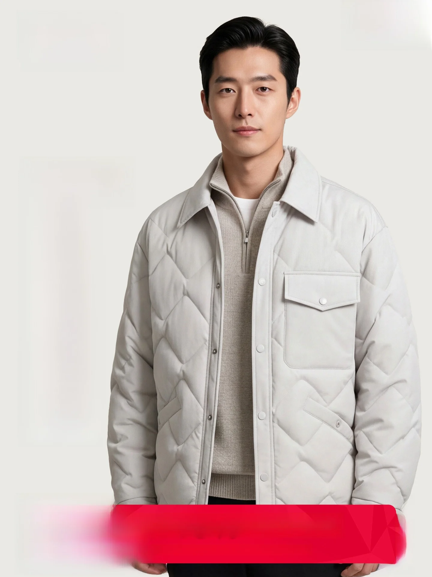 Warm Duck down Workwear Jacket Men's Winter Fashion Urban Style Polyester Fiber Coat Dad's Winter Clothes Quilted Design