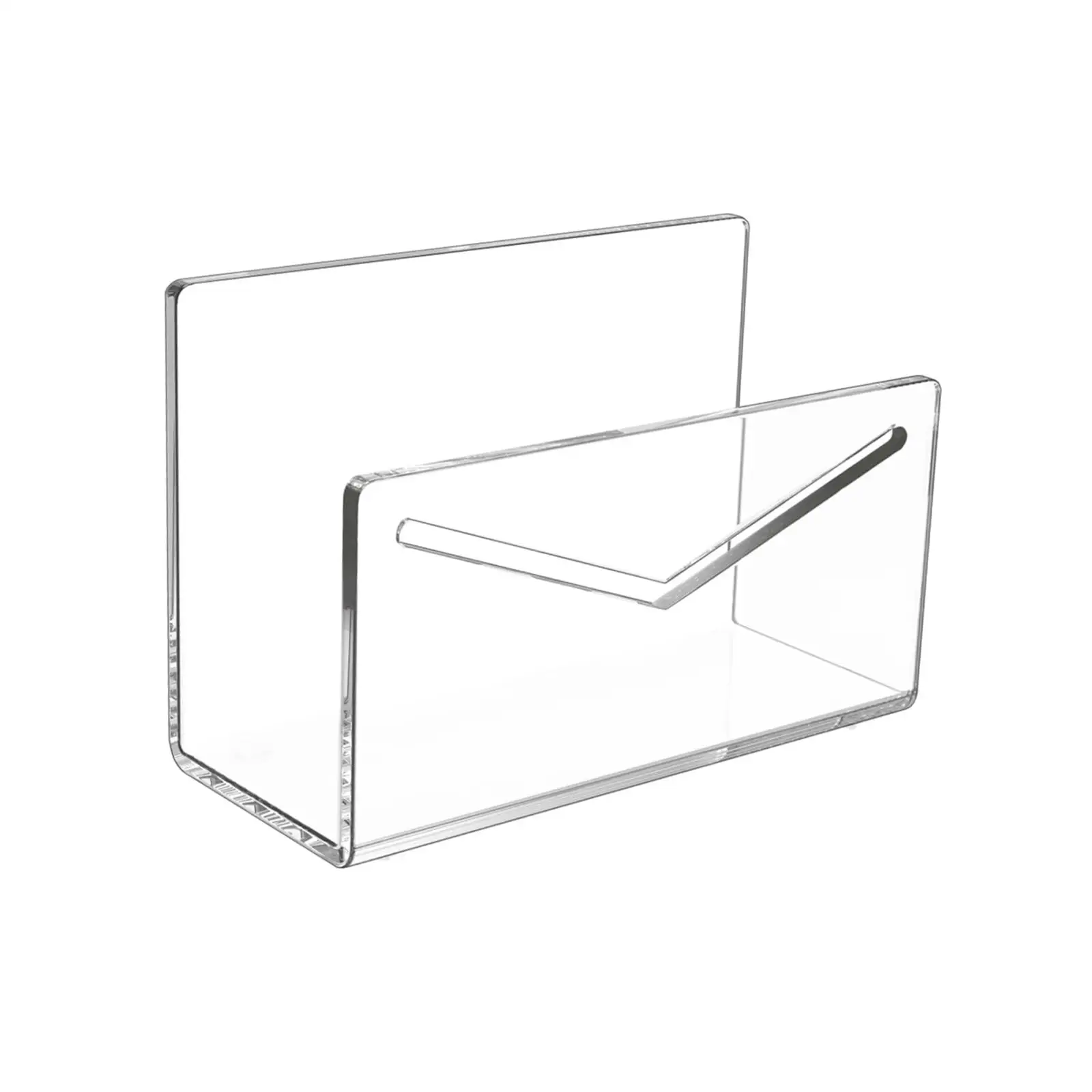Lightweight Acrylic Mail Holder Desktop Envelope Sorter Clear Letter Organizer File Stand for Home Office