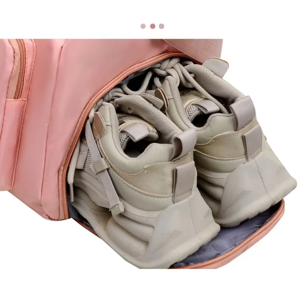 

Portable Oxford Travel Luggage Bag Sturdy Short Distance Nylon Duffle Bag Multi Layered Solid Color Large Capacity Handbag Trip
