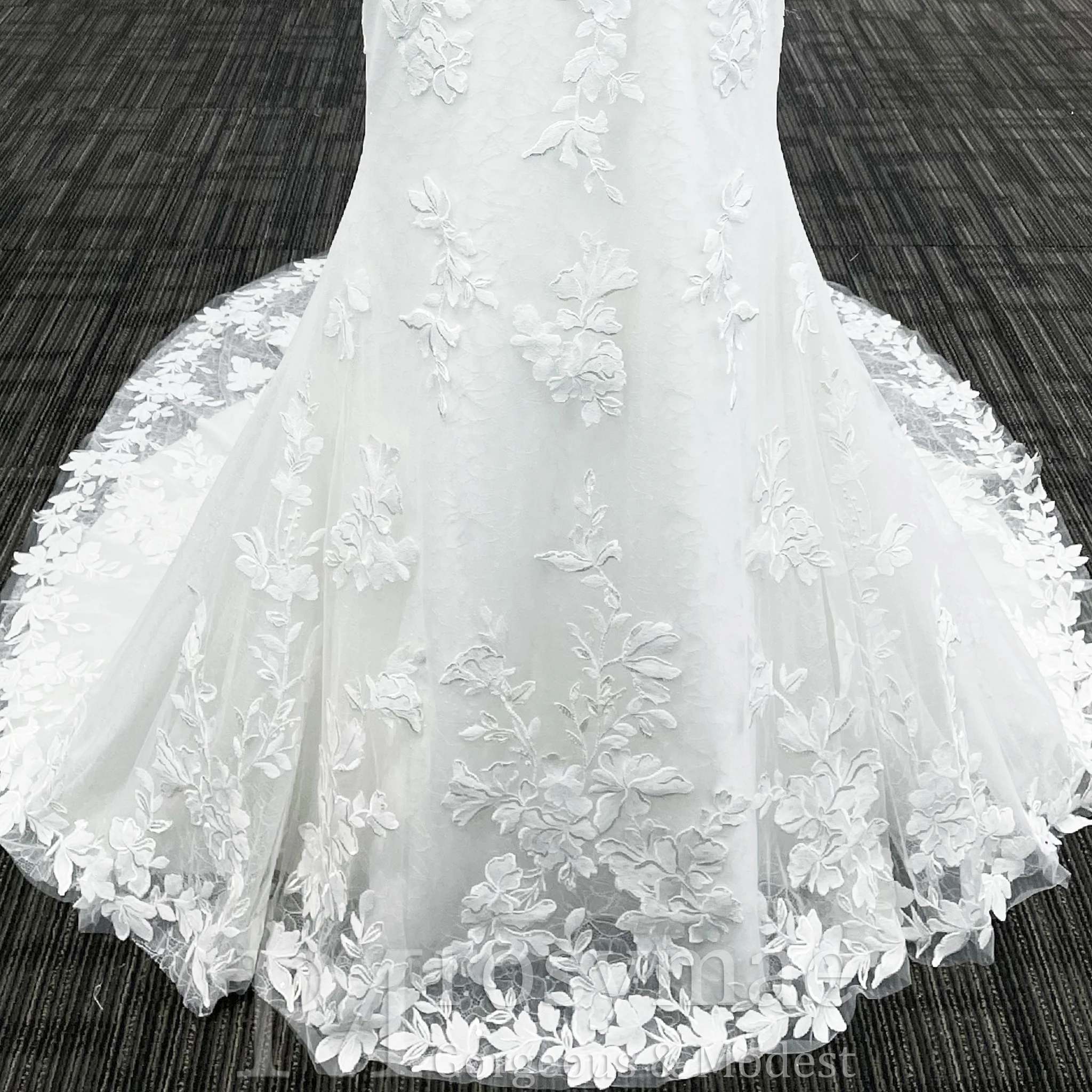 Rosymae Kanten Zeemeermin Trouwjurk met V-hals en Spaghettibandjes Elegante Bruidsjurk voor Vrouwen JavaScript Aixе