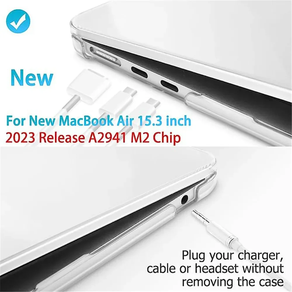 Laptop Case For 2023 Macbook Air 15 Case For Apple MacBook Air M2 Chip Touch ID New 15.3 Inch Model A2941 Protective Cover Funda