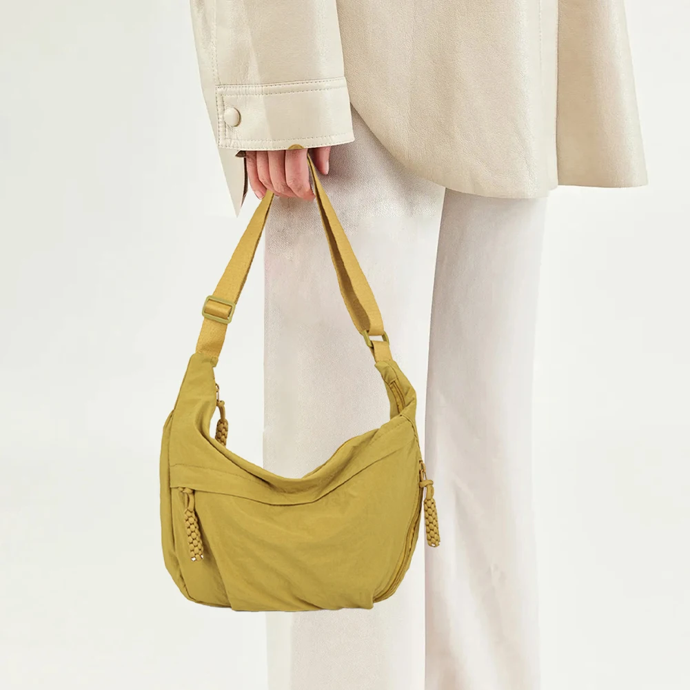 Borsa Hobo casual da donna Borsa a tracolla a mezzaluna Borsa a tracolla Hobo multitasche Borsa a mezzaluna in nylon di grande capacità con tracolla regolabile