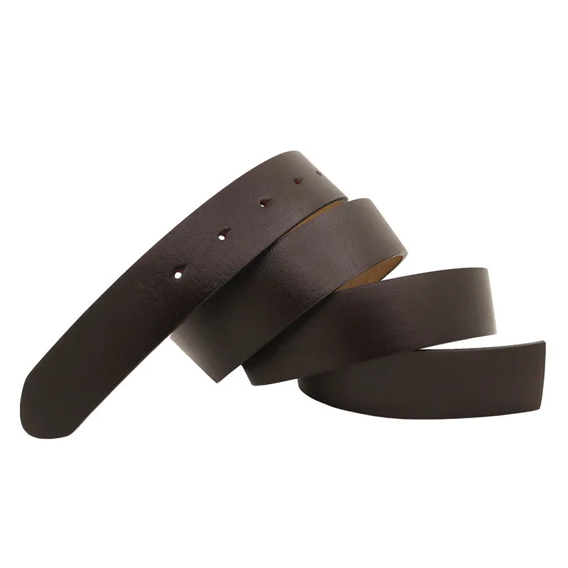 110-125CM New Design Single Layer Antique Cowhide Leather Belt Body Without Buckle Perforated Plate Smooth Men Manufacturers