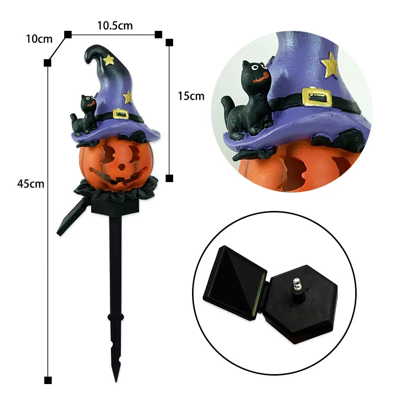 Imagem -06 - Halloween Waterproof Solar Lamp Pumpkin Stake Lights Decoração Festival para Jardim Varanda Quintal Gramado Caminho Decoração do Partido 2024