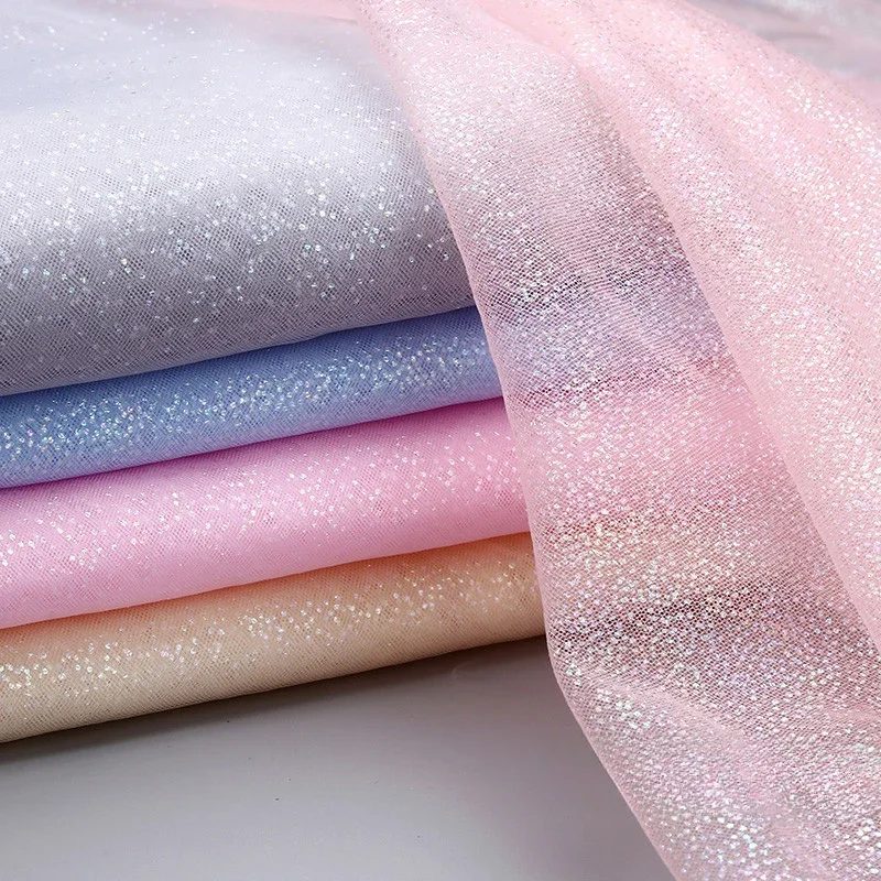 

Mesh Fabric Colorful Fluorescent Dot Fabric Dotted Yarn Princess Skirt Dress Bow DIY Decorative Fabric Wholesale