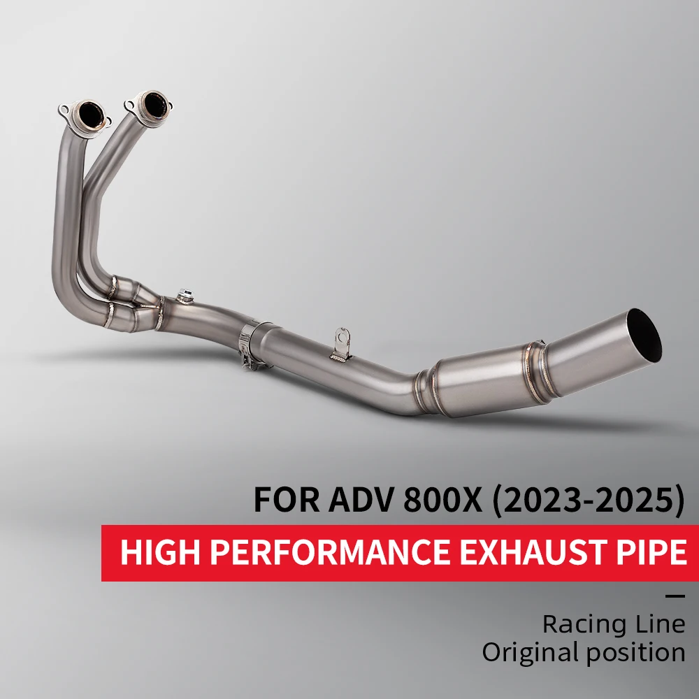 

Adventure Rally pro Motorcycle Exhaust System for ADV 800X 2023-2025 Stainless Steel Front Link Pipe 60mm Interface