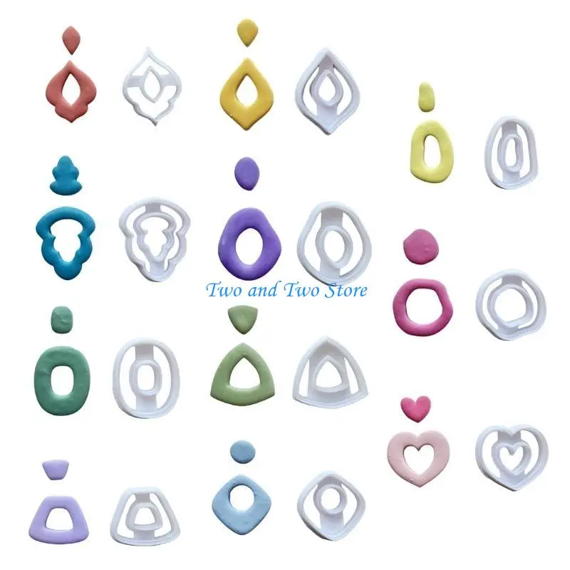 

HX6F Набор из 11 наборов резаков для сережек из органической глины, гибкая форма для изготовления ювелирных изделий