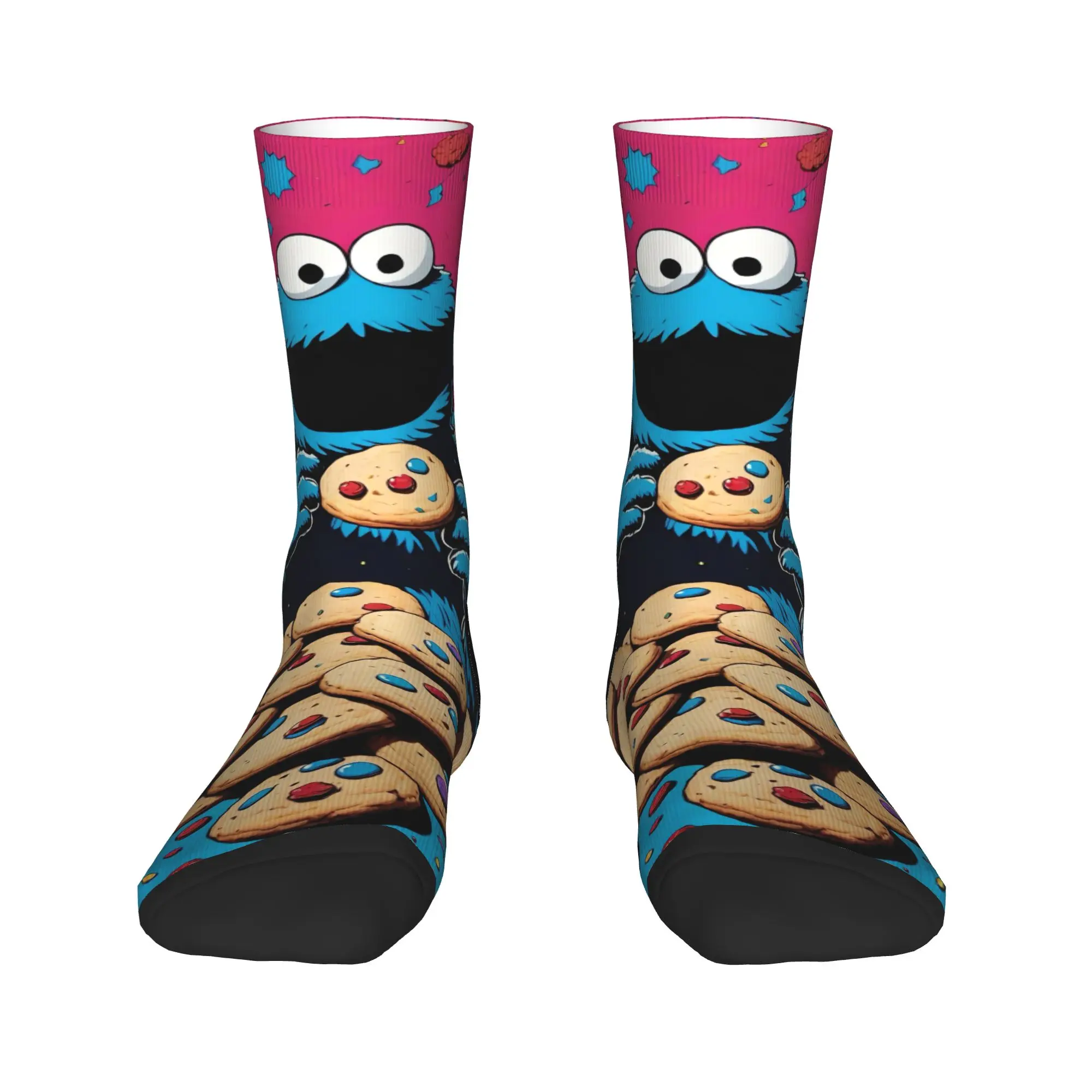 Cookies Monsters Stockings Men's  Socks Breathable Funny Socks Autumn Climbing Anti Slip Graphic Socks Birthday Gift