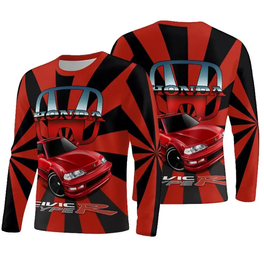 

Men Honda Long Sleeve T-Shirt Spring Autumn Casual Women Clothes Active Casual Women Clothes Tee​
