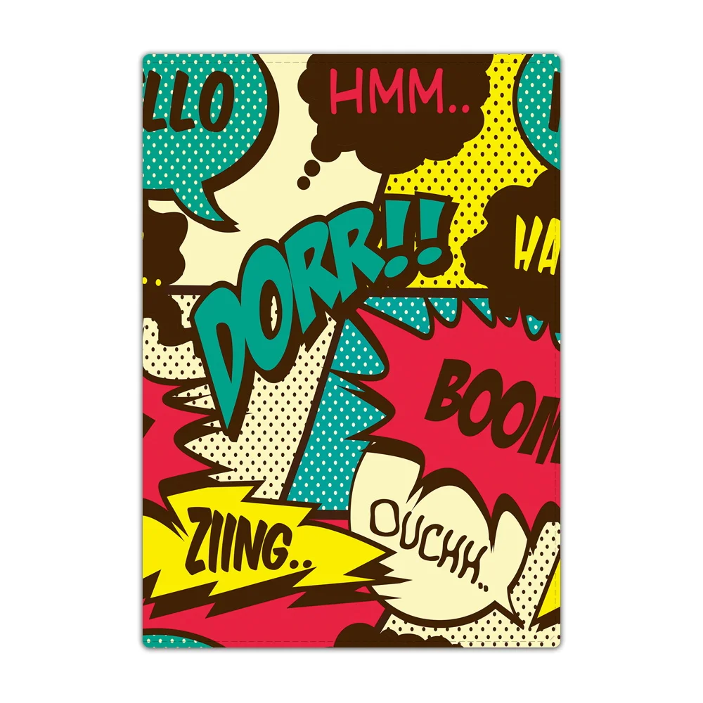 Fashion Women Men Passport Cover Pu Leather Travel ID Bank Card Holder Graffiti Art Pattern Passport Holder Wallet Purse Pouch