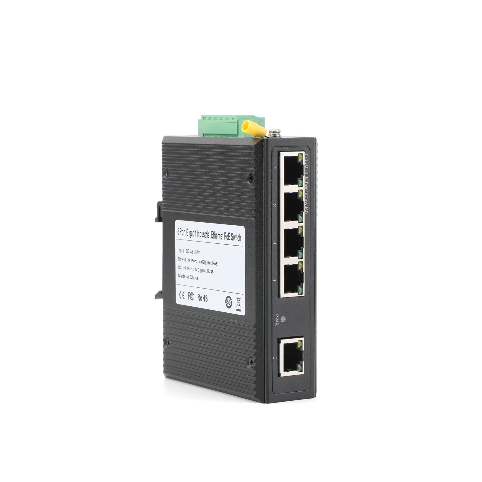 Industrieller POE-Switch mit 5/8-Port, 100/1000 Mbit/s, DIN-Schiene, Plug-and-Play, für Werksautomations- und Überwachungssysteme – Detail 10