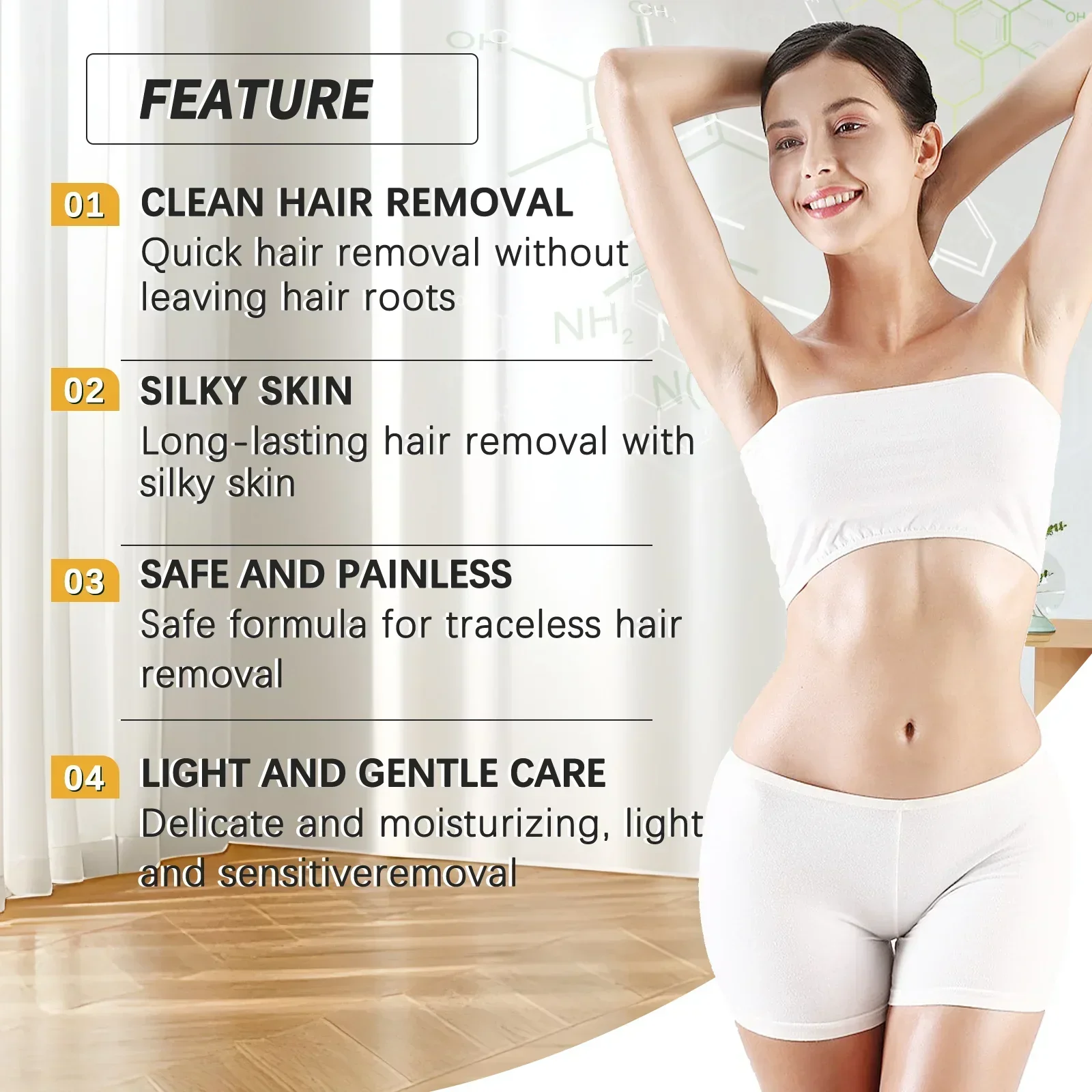 Hair Regrowth Inhibiting Gel - Natural Oil-Based, Painless Application for Legs, Arms & Underarms to Extend Hair-Free Periods.