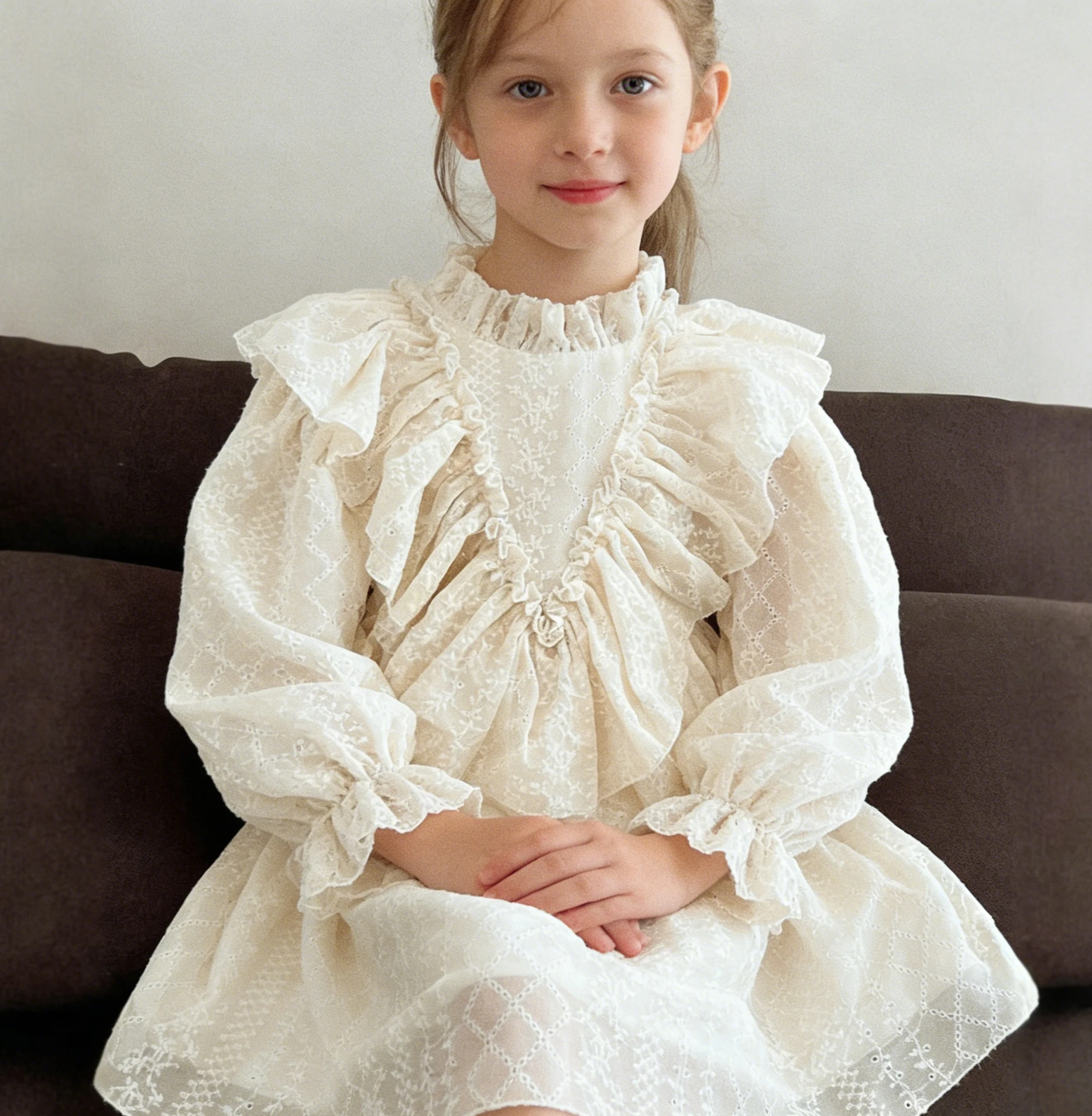 Russian Spring and Autumn Girls Lolita Dress Lace Embroidery with Inner Lining Palace Style Dress 2025 New