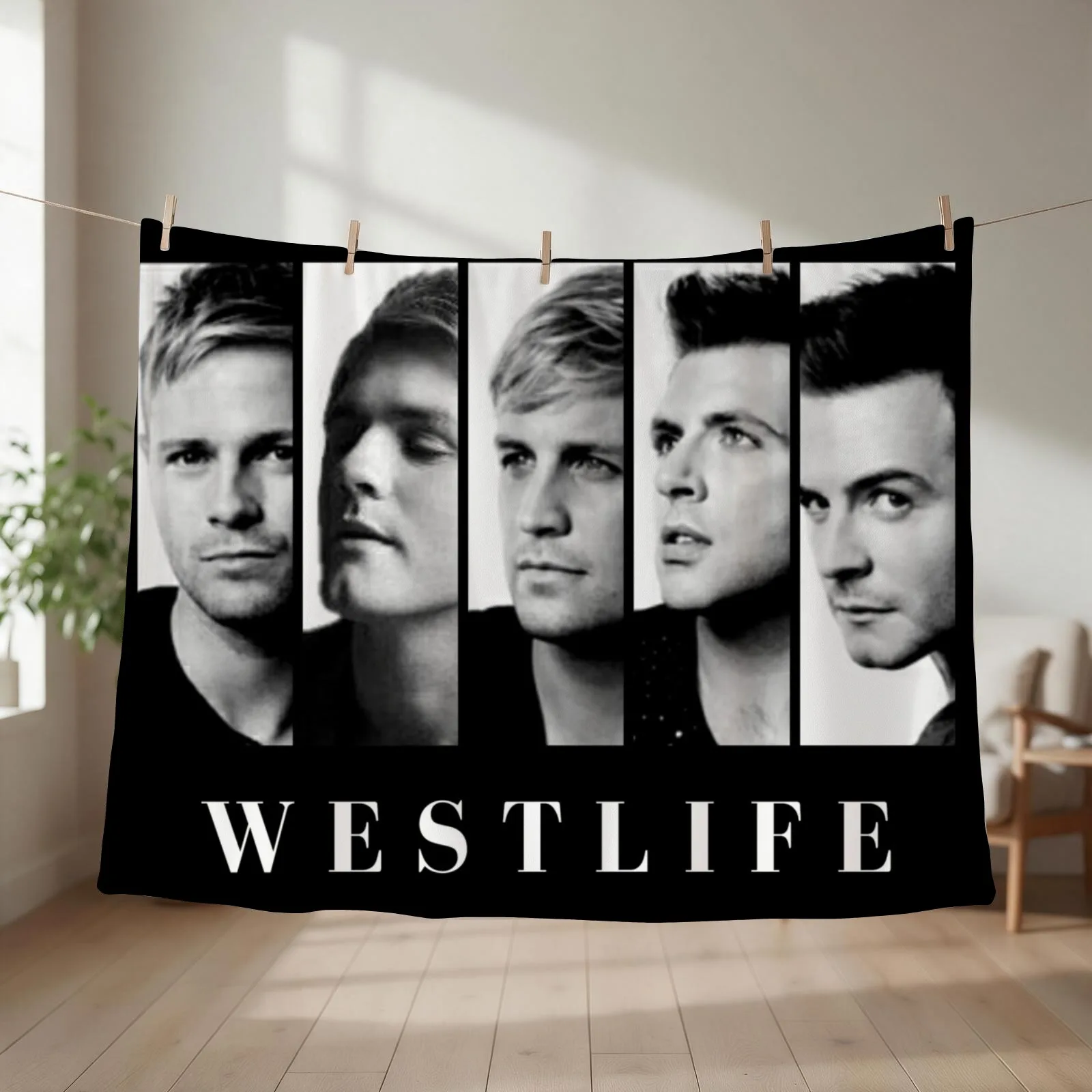 West-life Vintage Members Throw Blanket couch cozy soft plush fuzzy picnic outdoor blanket