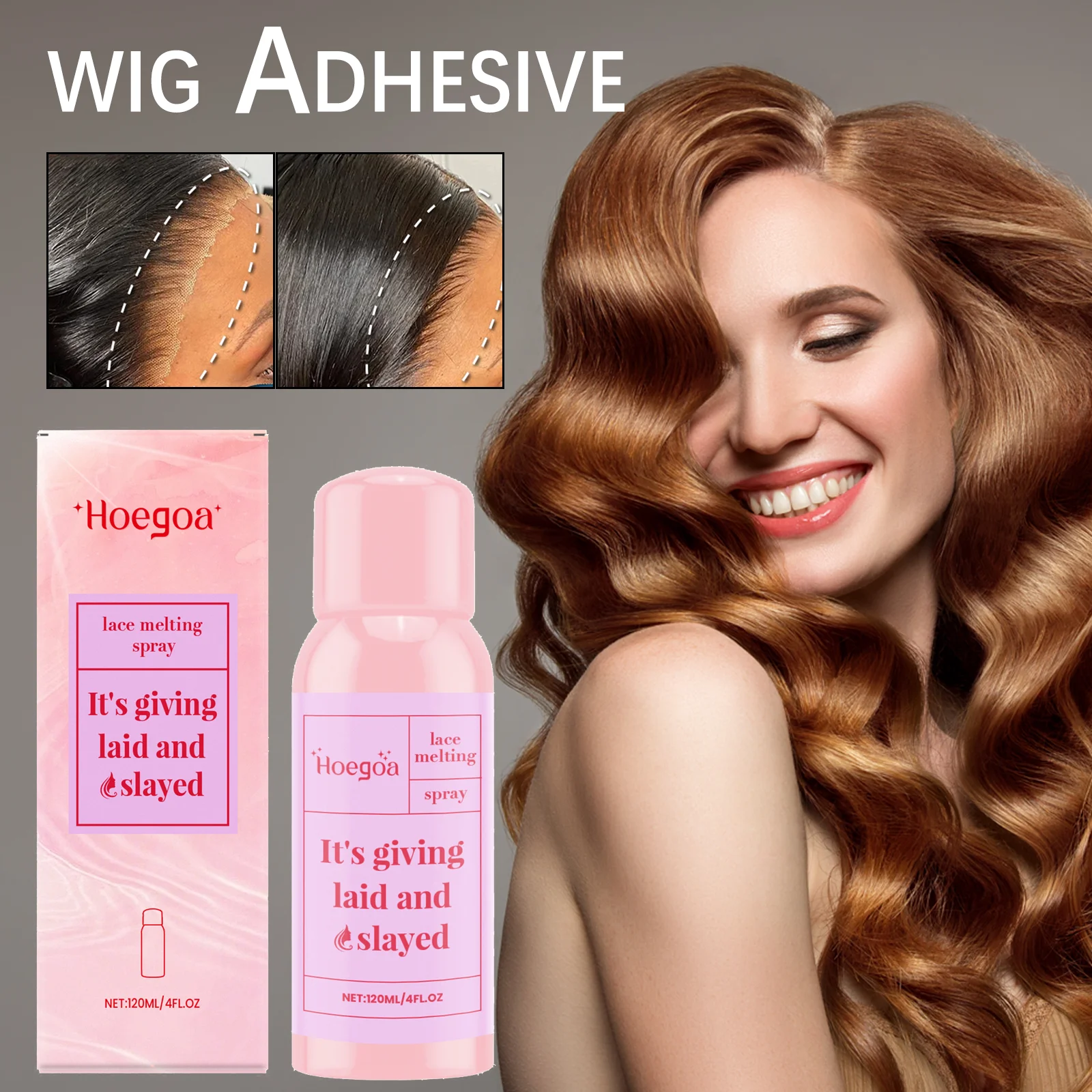 

Wig Adhesive Spray Lace Melt No sensation Invisible Hold Quick Dry Waterproof Wig Glue Spray Gentle Formula Easy Removal