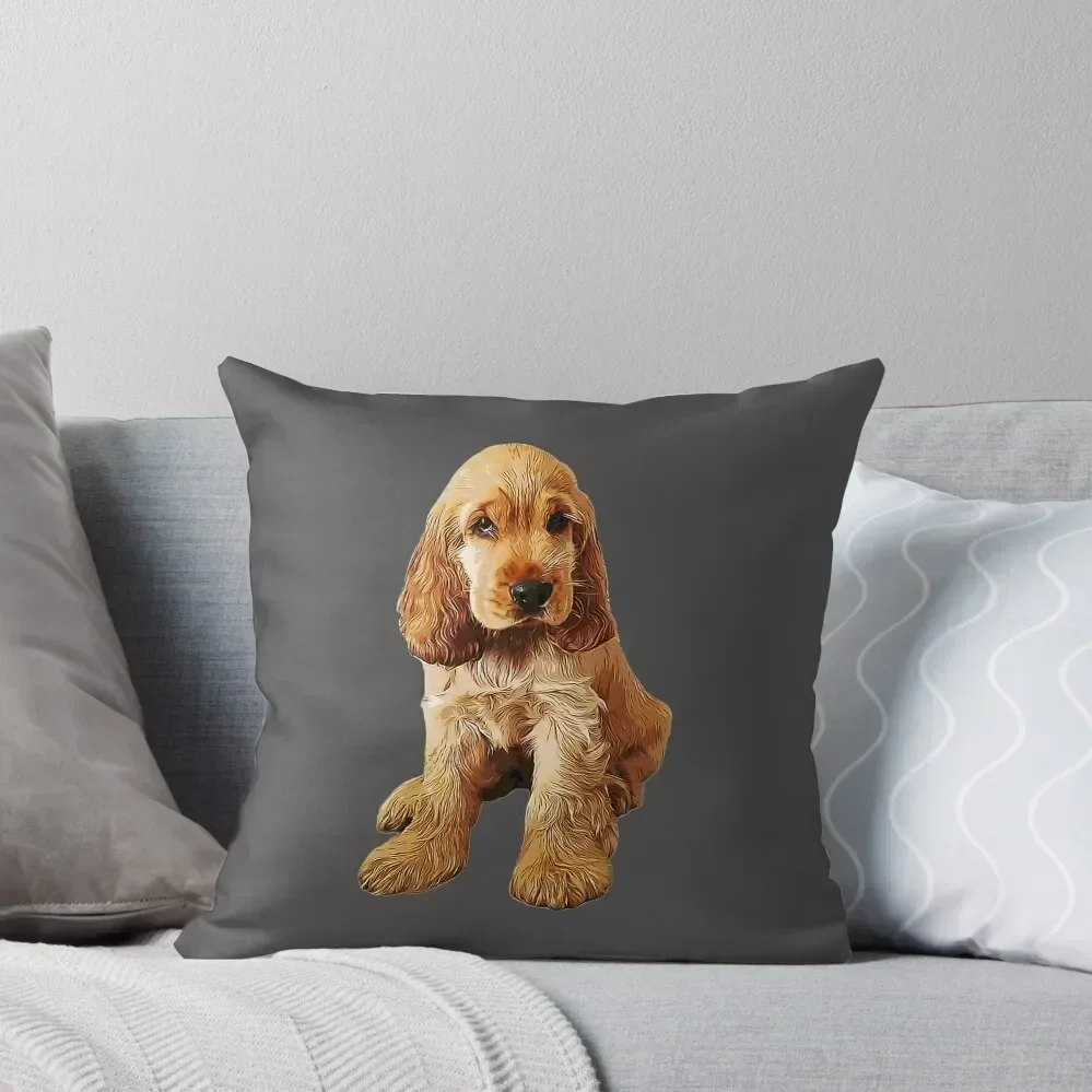 

Gold Cocker Spaniel Puppy Dog Throw Pillow Decorative pillow case Decorative Cushion Pillowcases Bed Cushions pillow