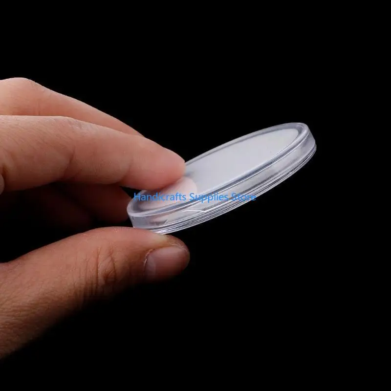 R1WA Round Coin Storage Box 46mm Transparent Collection